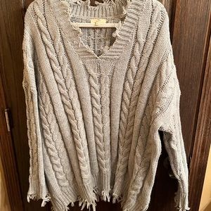Entro Grey V-Neck Sweater